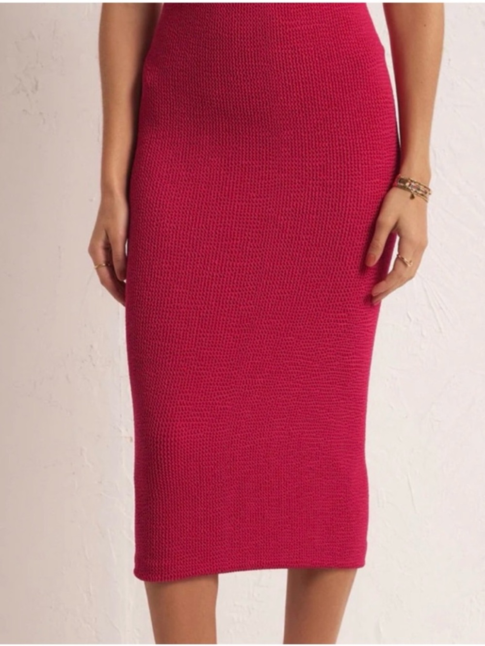 New Z Supply Aveen Midi Soft Textured Skirt Dragon Fruit Size M / L